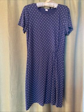 Old Navy Navy Blue Polka Dot Midi Dress